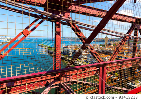 Inside view of Bizkaia suspension Bridge Inside view of Bizkaia suspension Bridge 93415218
