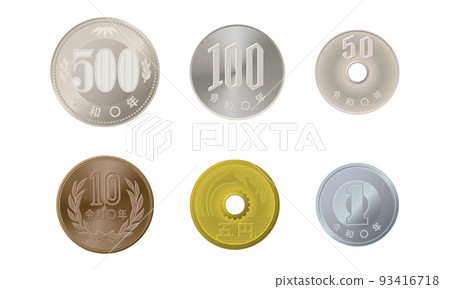 逼真的日元硬幣套裝 逼真的日元硬幣套裝 93416718
