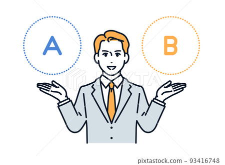 Vector illustration material of a man in a suit proposing a plan Vector illustration material of a man in a suit proposing a plan 93416748