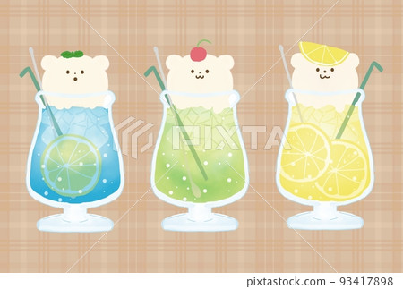 Postcard ice cream soda in the shape of a bear 93417898