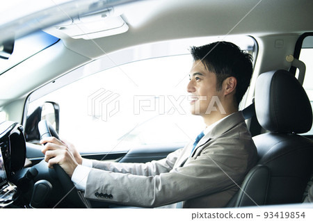 Male car driving profile Male car driving profile 93419854