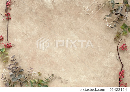 Botanical material and beige backboard Botanical material and beige backboard 93422134