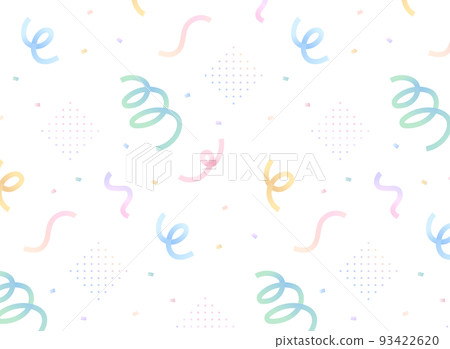 Memphis seamless pattern with colorful ribbons and confetti 93422620
