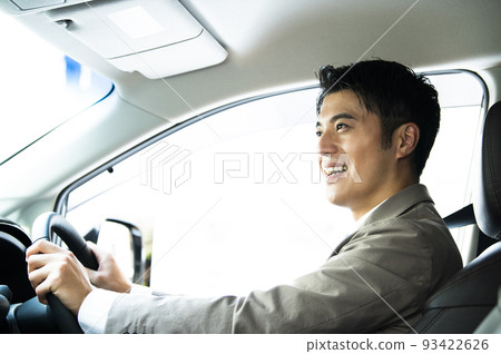 Male car driving profile 93422626