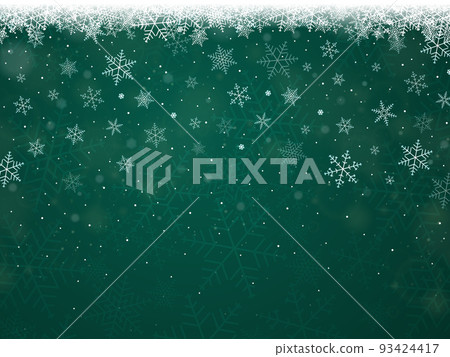 Snowflakes and green glitter background that can be used for Christmas 93424417