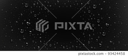 Water drops Condensation, raindrops round frame 93424458