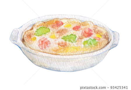 食品水彩插圖焗烤 93425341