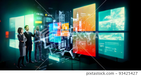 全球商業集團在不久的將來網絡空間看全息屏幕 93425427