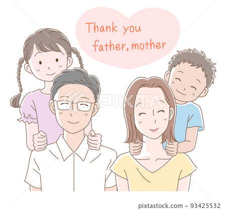 孩子拍拍父母的肩膀 93425532