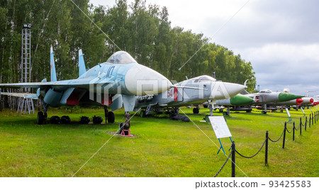 Soviet-origin twin-engine supermaneuverable fighter aircraft Sukhoi Su-27.at the Central Museum of the Russian Air Force in Monino. 93425583