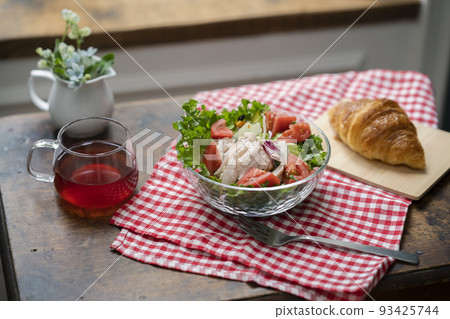 Chicken salad and croissant breakfast / light meal image 93425744