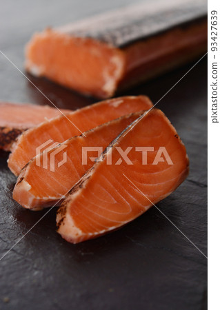 Seared salmon for sashimi from Hokkaido Seared salmon for sashimi from Hokkaido 93427639