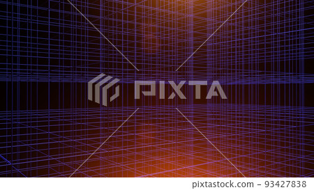 3d data abstract background. Technology digital blue grid lines on black backdrop. Cyber, science, network concept. 3d data abstract background. Technology digital blue grid lines on black backdrop. Cyber, science, network concept. 93427838