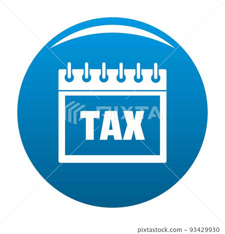 Calendar of tax icon vector blue Calendar of tax icon vector blue 93429930
