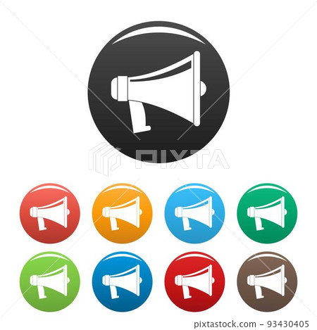 Antique megaphone icons set color vector 93430405