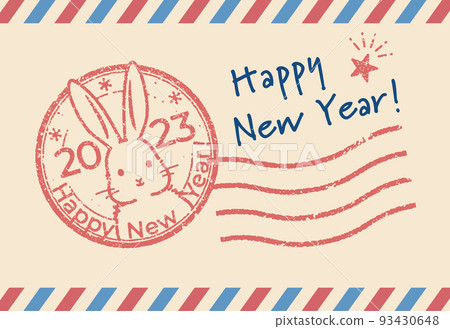 可愛的兔子新年賀卡模板 可愛的兔子新年賀卡模板 93430648