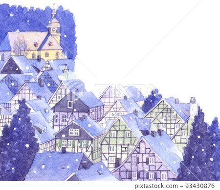 watercolor painting: city watercolor painting: city 93430876