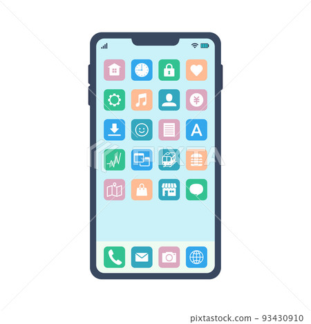 Smartphone vector material 2 (home screen) 93430910