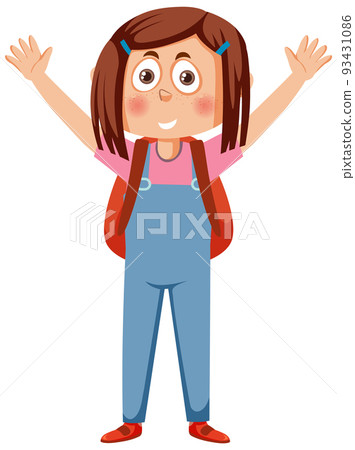 Cute girl in overall outfit Cute girl in overall outfit 93431086