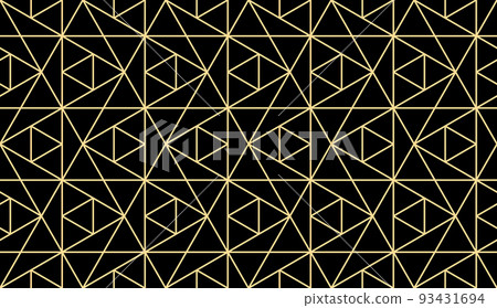 The geometric pattern with lines. Seamless vector background. Gold and black texture. Graphic modern pattern. Simple lattice graphic design The geometric pattern with lines. Seamless vector background. Gold and black texture. Graphic modern pattern. Simple lattice graphic design 93431694