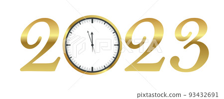 clock shortly before 2023 new year gold typography clock shortly before 2023 new year gold typography 93432691