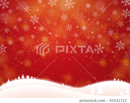 落雪和紅色閃光背景 93432722