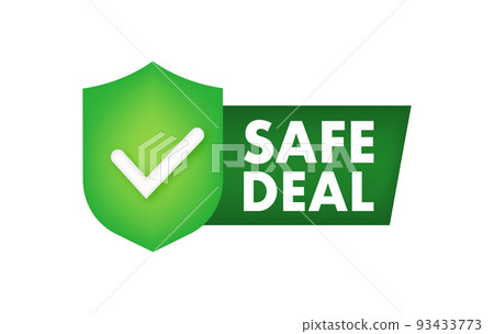 Safe deal. Check mark icon. International agreement. Vector stock illustration. Safe deal. Check mark icon. International agreement. Vector stock illustration. 93433773