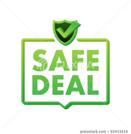 Safe deal. Check mark icon. International agreement. Vector stock illustration. Safe deal. Check mark icon. International agreement. Vector stock illustration. 93433816