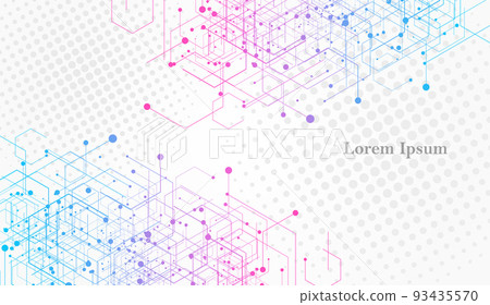Geometry abstract blue pink science background 93435570
