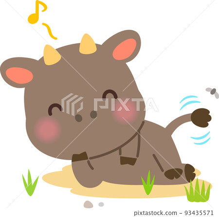 sleeping cow character sleeping cow character 93435571