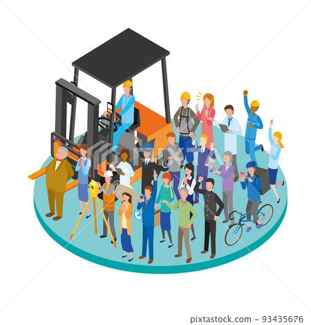 Isometric illustration of working people 93435676