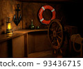 The cabin of the captain of a pirate ship. 3d rendering 93436715