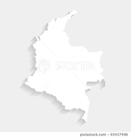 Simple white Colombia map on gray background, vector, illustration, eps 10 file 93437496