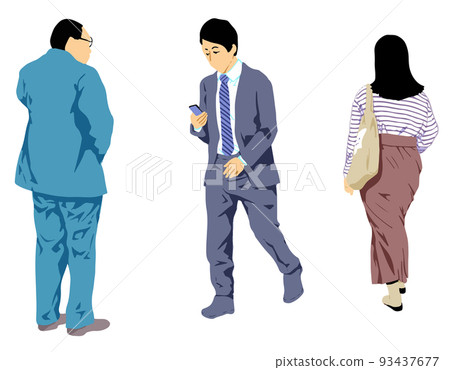 Passerby illustration set 93437677