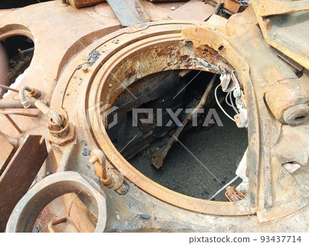 Heavy military equipment destroyed in battle 93437714