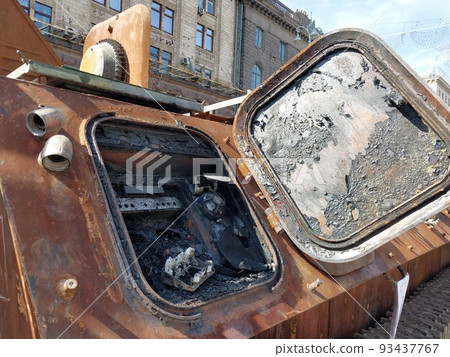 Heavy military equipment destroyed in battle Heavy military equipment destroyed in battle 93437767