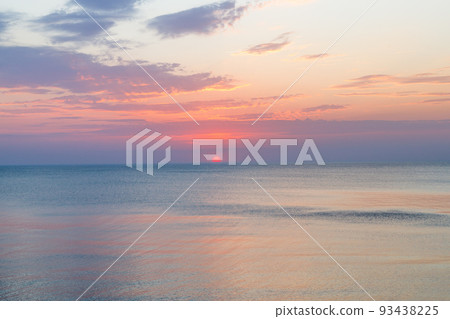 Sunset and blue sea with waves at the Baltic sea 93438225