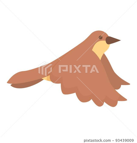 Fly bird icon cartoon vector. Tree bird. Small flying 93439009