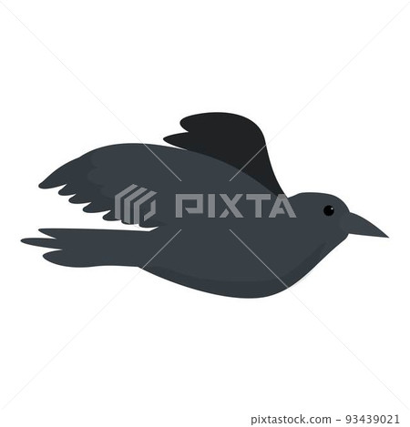 Fly crow icon cartoon vector. Raven bird. Art feather Fly crow icon cartoon vector. Raven bird. Art feather 93439021