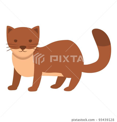 Fur weasel icon cartoon vector. Cute animal. Alaska ferret 93439128
