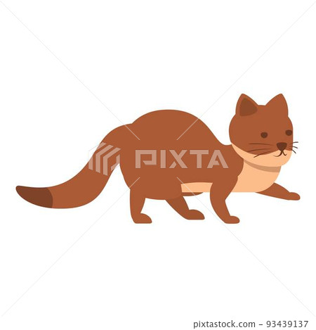 Small weasel icon cartoon vector. Carnivore animal. Cute mammal Small weasel icon cartoon vector. Carnivore animal. Cute mammal 93439137