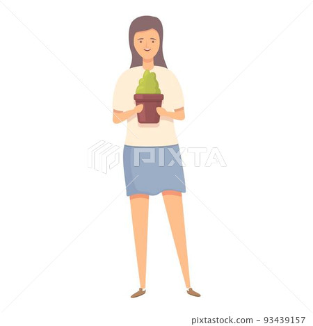 Girl plant pot icon cartoon vector. Kid boy. Agriculture farm Girl plant pot icon cartoon vector. Kid boy. Agriculture farm 93439157
