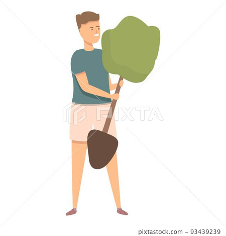 Boy plant tree icon cartoon vector. Kid park. Farm agriculture 93439239