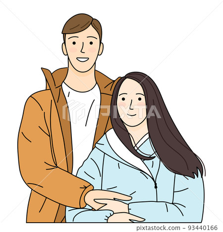 Couple in love. Young family. Romantic relationship. Isolated cartoon vector illustration 93440166