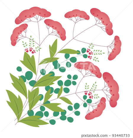 紫藤袴和灌木三葉草，秋草 93440733