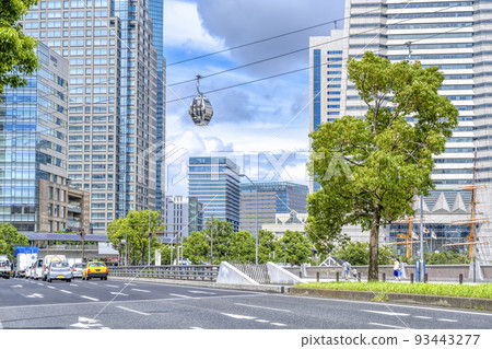 櫻木町、橫濱索道和地標塔的城市景觀 93443277