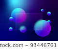 Glassmorphism Blurry Glass, Circle, Blue Purple Sphere Geometric Shape Multicolor Futuristic Abstract Background 93446761