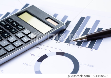 business graph and calculator 93448828