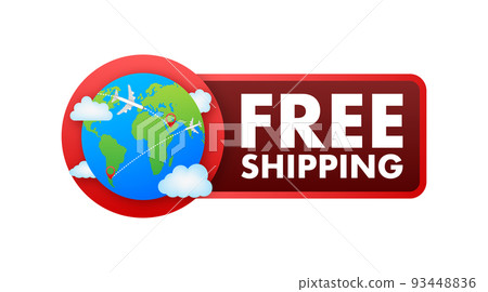 Free shipping. Badge with truck. Vector stock illustrtaion. Free shipping. Badge with truck. Vector stock illustrtaion. 93448836