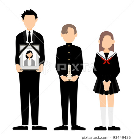 A family who lost their mother, a husband and children who have a portrait of their wife 93449426